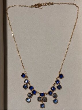 The Met Tess Gold-Tone Blue Multi-Stone Statement Necklace